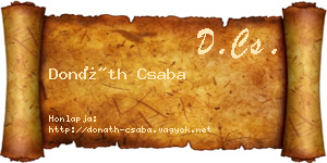 Donáth Csaba névjegykártya