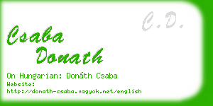 csaba donath business card