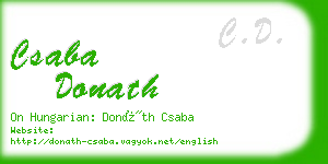 csaba donath business card